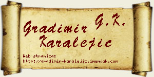 Gradimir Karalejić vizit kartica